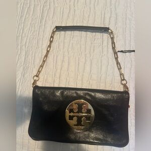 Tory Burch Black and Gold Shoulder Bag